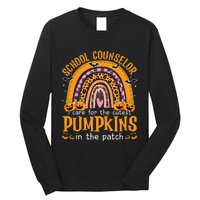 School Counselor Cutest Pumpkin Leopard Rainbow Halloween Long Sleeve Shirt