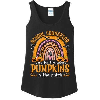 School Counselor Cutest Pumpkin Leopard Rainbow Halloween Ladies Essential Tank