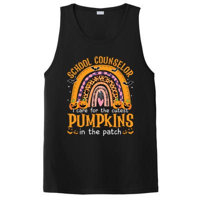 School Counselor Cutest Pumpkin Leopard Rainbow Halloween PosiCharge Competitor Tank