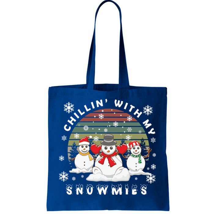 Snow Christmas Chillin With My Snowmies Gift Tote Bag