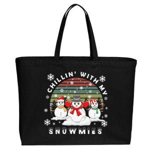 Snow Christmas Chillin With My Snowmies Gift Cotton Canvas Jumbo Tote