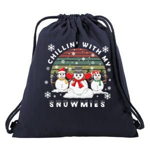 Snow Christmas Chillin With My Snowmies Gift Drawstring Bag