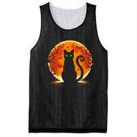 Scary Cat Costume Retro Moon Cat Mesh Reversible Basketball Jersey Tank