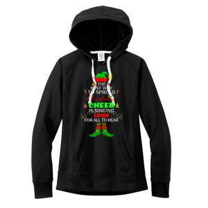 Spread Christmas Cheer Is Singing Loud Xmas Elf Pajama Women's Fleece Hoodie