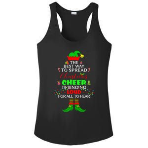 Spread Christmas Cheer Is Singing Loud Xmas Elf Pajama Ladies PosiCharge Competitor Racerback Tank