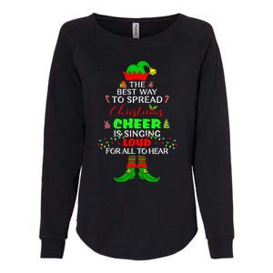 Spread Christmas Cheer Is Singing Loud Xmas Elf Pajama Womens California Wash Sweatshirt