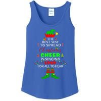 Spread Christmas Cheer Is Singing Loud Xmas Elf Pajama Ladies Essential Tank