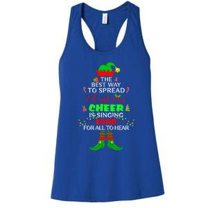 Spread Christmas Cheer Is Singing Loud Xmas Elf Pajama Women's Racerback Tank