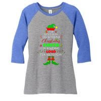 Spread Christmas Cheer Is Singing Loud Xmas Elf Pajama Women's Tri-Blend 3/4-Sleeve Raglan Shirt