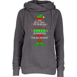 Spread Christmas Cheer Is Singing Loud Xmas Elf Pajama Womens Funnel Neck Pullover Hood