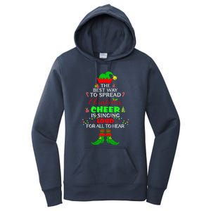 Spread Christmas Cheer Is Singing Loud Xmas Elf Pajama Women's Pullover Hoodie