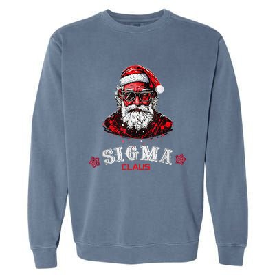 Sigma Claus Cool Santa Funny Christmas Rizz Rizzler Meme Garment-Dyed Sweatshirt