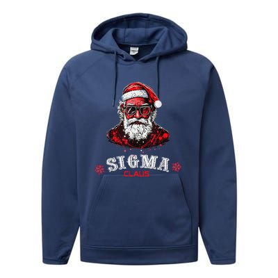 Sigma Claus Cool Santa Funny Christmas Rizz Rizzler Meme Performance Fleece Hoodie