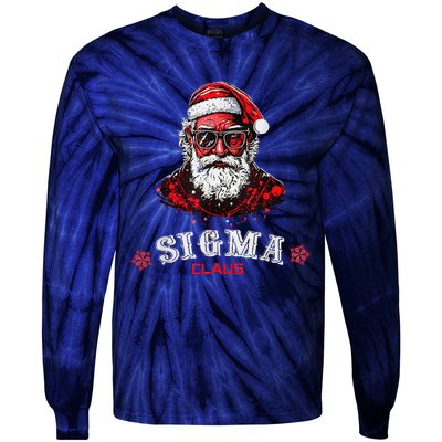 Sigma Claus Cool Santa Funny Christmas Rizz Rizzler Meme Tie-Dye Long Sleeve Shirt