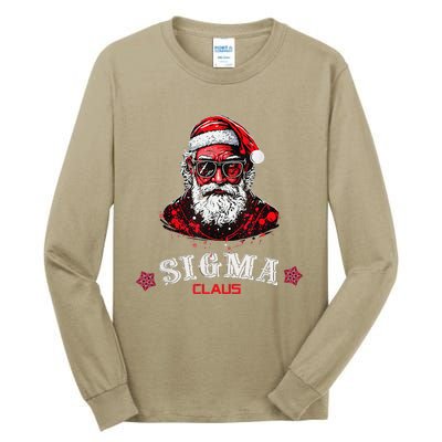 Sigma Claus Cool Santa Funny Christmas Rizz Rizzler Meme Tall Long Sleeve T-Shirt