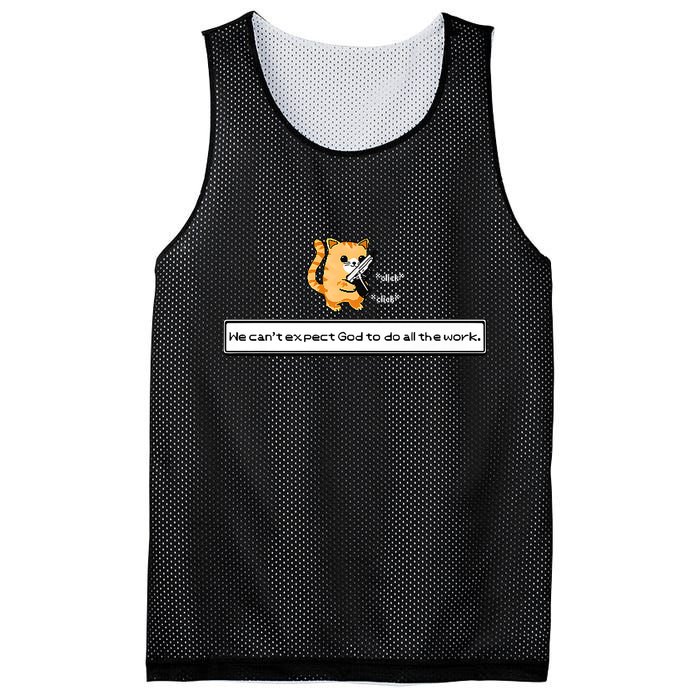 Squirt Click Click We Cant Expect God To Do All The Work Premium Mesh Reversible Basketball Jersey Tank