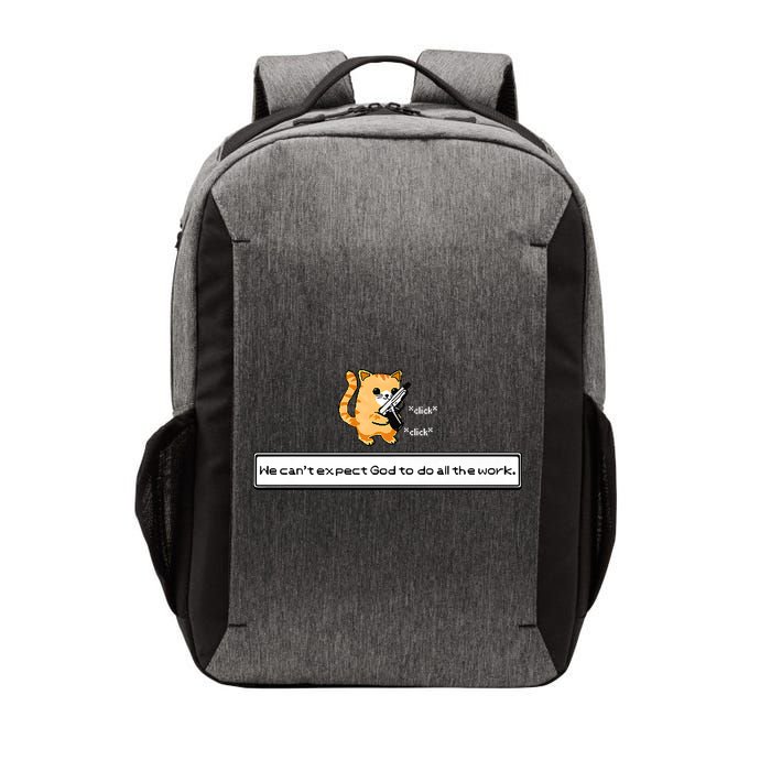 Squirt Click Click We Cant Expect God To Do All The Work Premium Vector Backpack