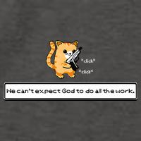 Squirt Click Click We Cant Expect God To Do All The Work Premium Vector Backpack