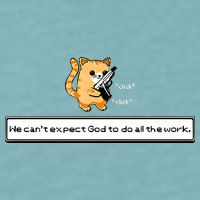 Squirt Click Click We Cant Expect God To Do All The Work Premium Sueded Cloud Jersey T-Shirt