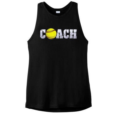 Softball Coach Coaching Assistant Coach Softball Team Ladies PosiCharge Tri-Blend Wicking Tank