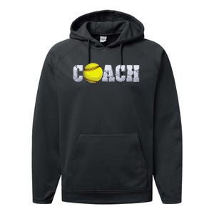 Softball Coach Coaching Assistant Coach Softball Team Performance Fleece Hoodie