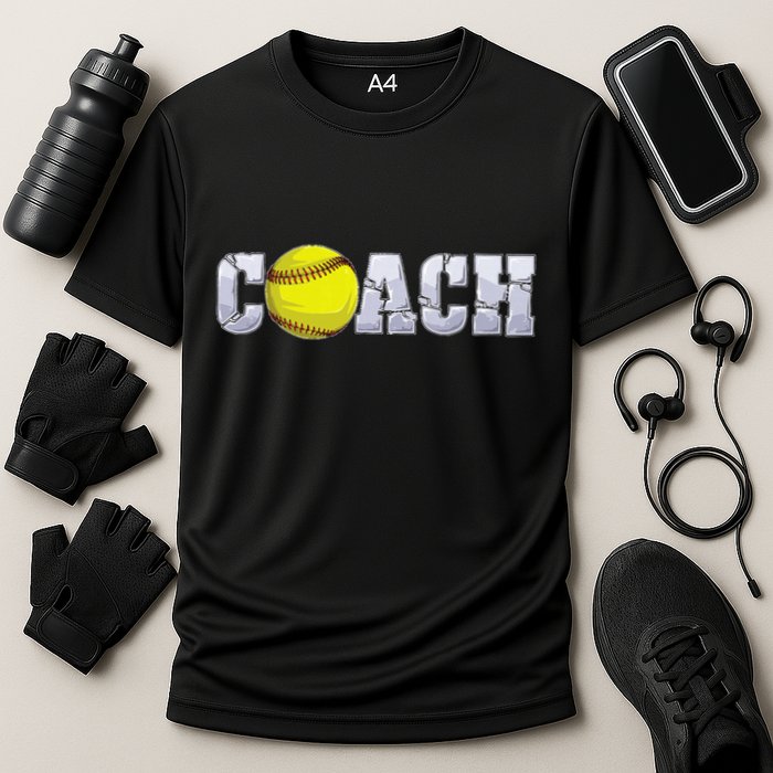 Softball Coach Coaching Assistant Coach Softball Team Cooling Performance Crew T-Shirt