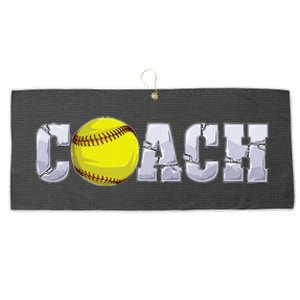 Softball Coach Coaching Assistant Coach Softball Team Large Microfiber Waffle Golf Towel