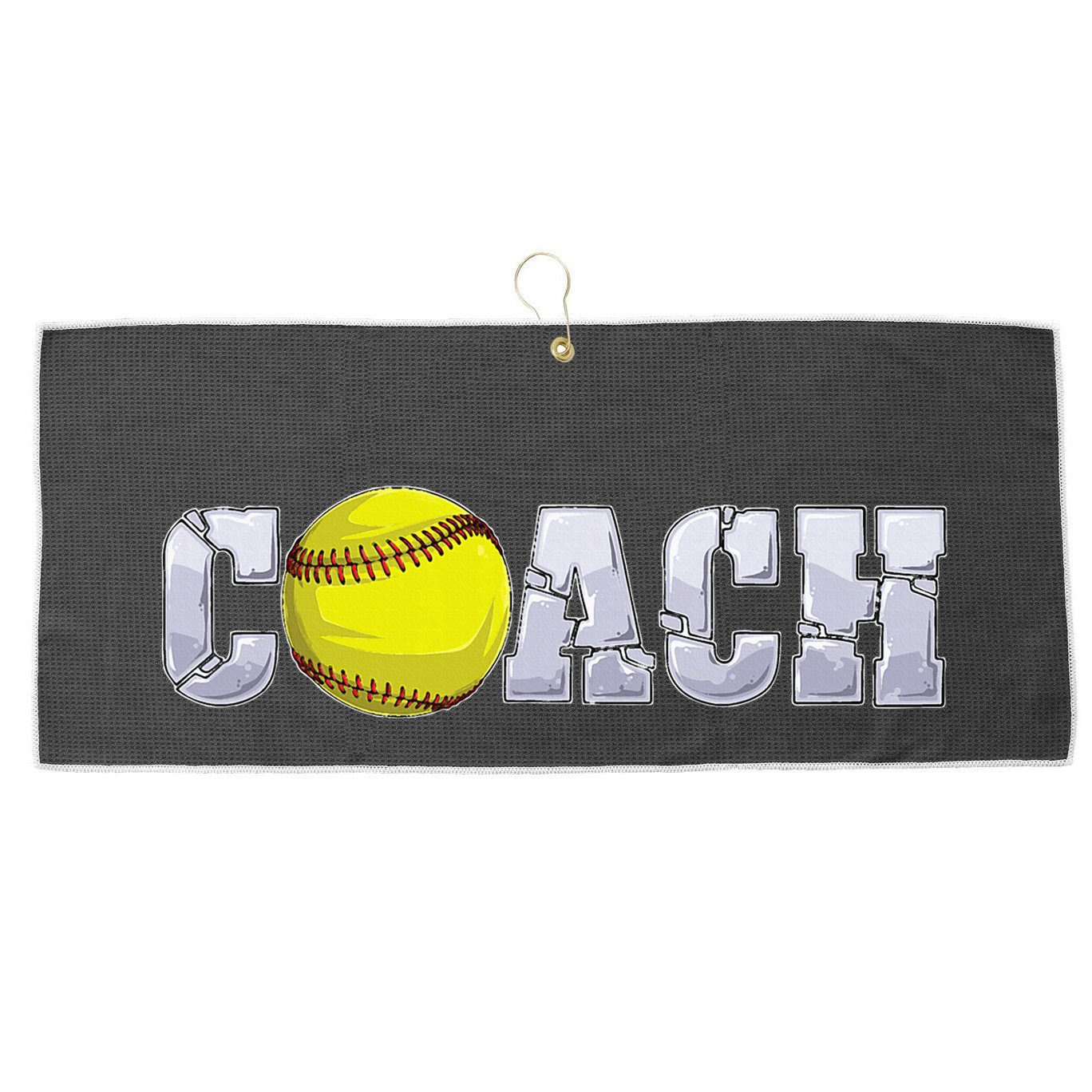 Softball Coach Coaching Assistant Coach Softball Team Large Microfiber Waffle Golf Towel