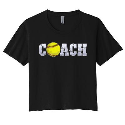 Softball Coach Coaching Assistant Coach Softball Team Women's Crop Top Tee