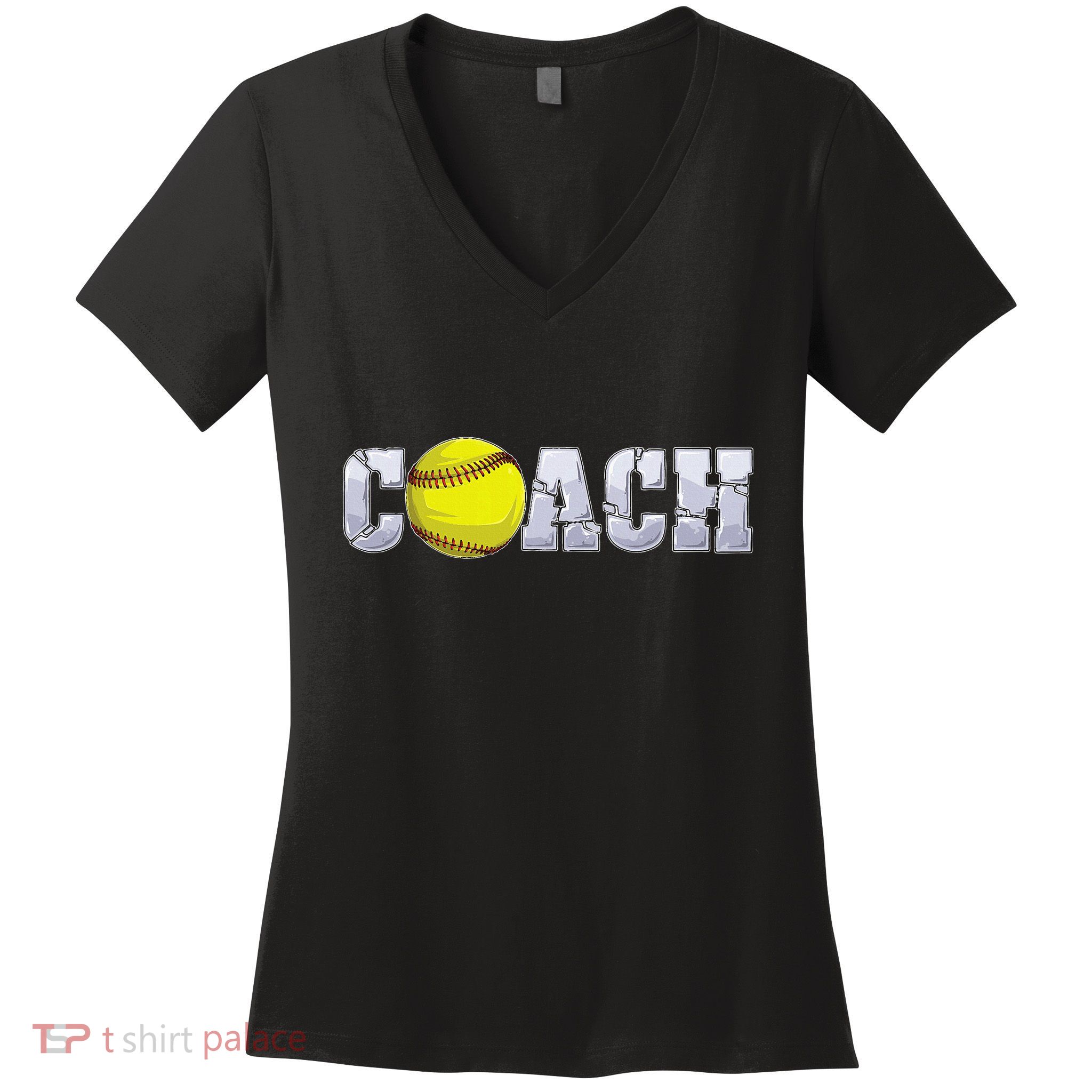 Softball Coach Coaching Assistant Coach Softball Team Women's V-Neck T-Shirt