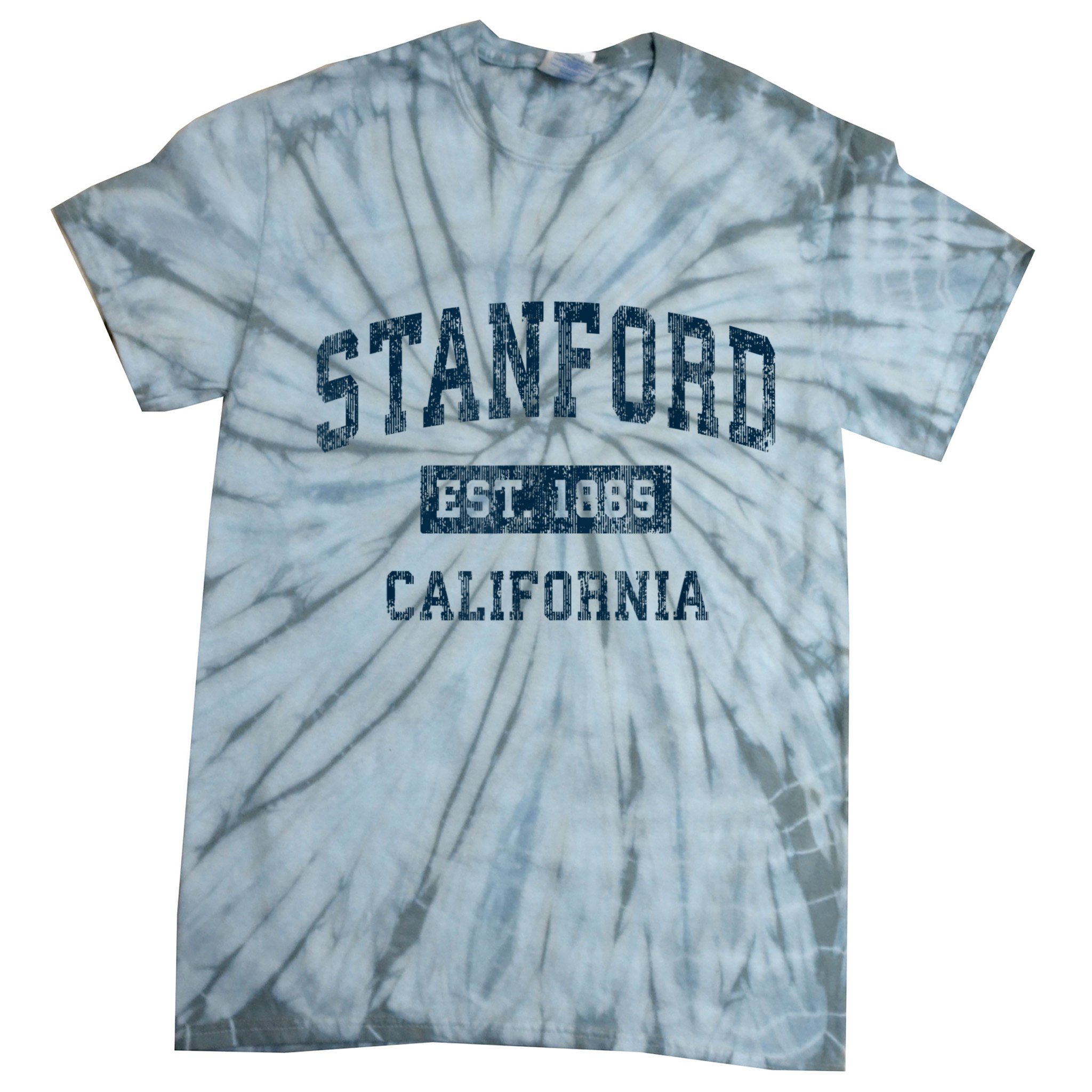 Stanford California CA Vintage Sports Design Navy Print Tie-Dye T-Shirt