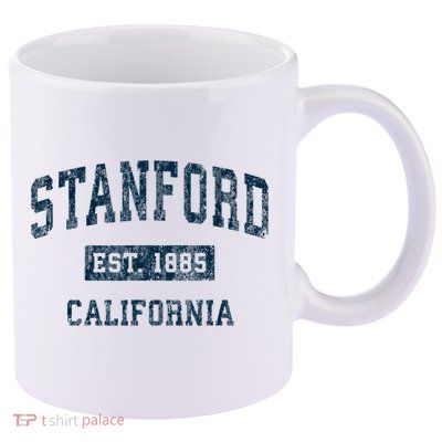 Stanford California CA Vintage Sports Design Navy Print 11oz C Handle Ceramic Mug
