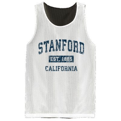 Stanford California CA Vintage Sports Design Navy Print Mesh Reversible Basketball Jersey Tank