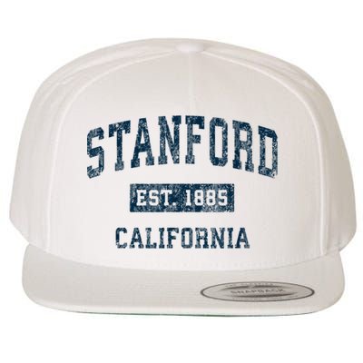 Stanford California CA Vintage Sports Design Navy Print Wool Snapback Cap