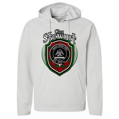 Stewart Clan Crest Scottish Clan Stewart Family Badge Performance Fleece Hoodie