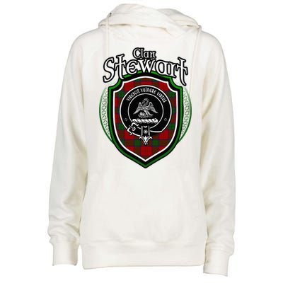 Stewart Clan Crest Scottish Clan Stewart Family Badge Womens Funnel Neck Pullover Hood