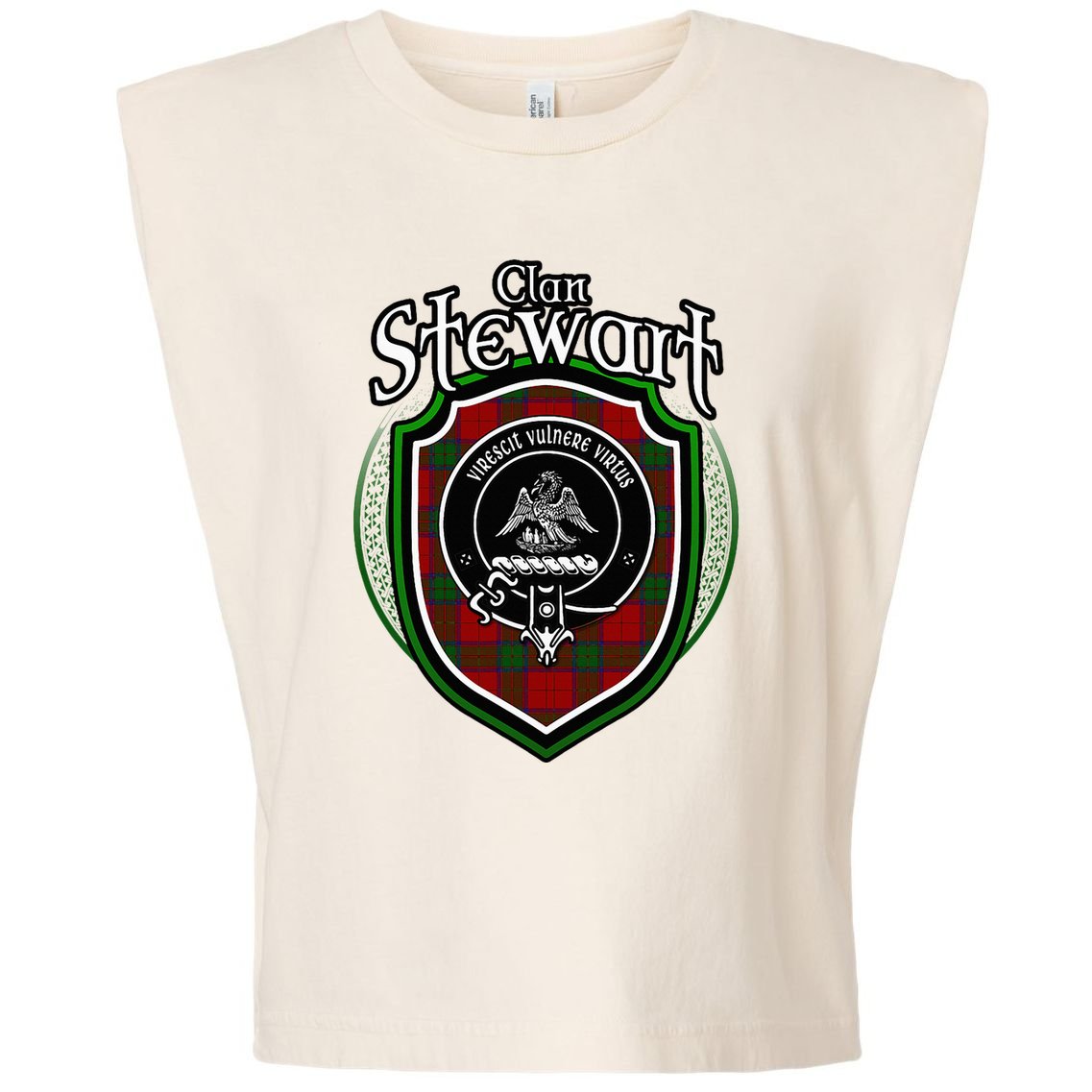Stewart Clan Crest Scottish Clan Stewart Family Badge Garment-Dyed Women's Muscle Tee