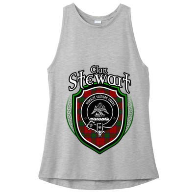 Stewart Clan Crest Scottish Clan Stewart Family Badge Ladies PosiCharge Tri-Blend Wicking Tank
