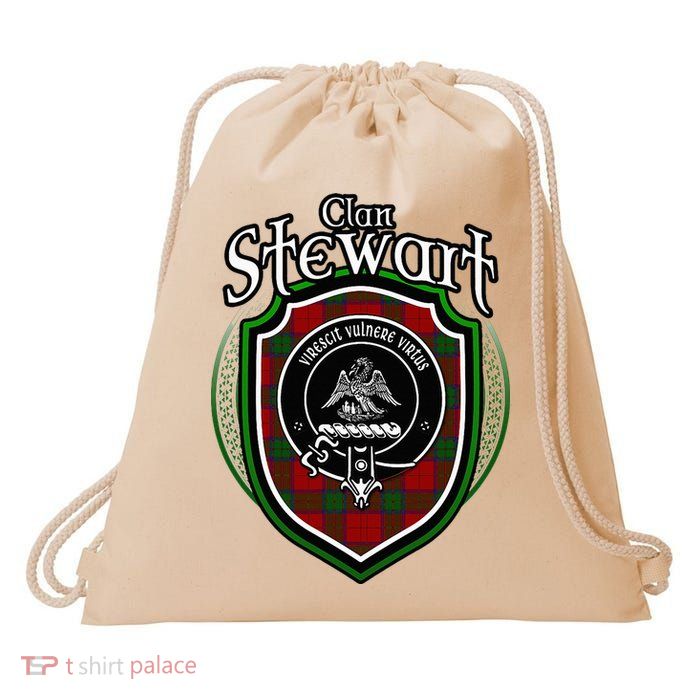 Stewart Clan Crest Scottish Clan Stewart Family Badge Drawstring Bag