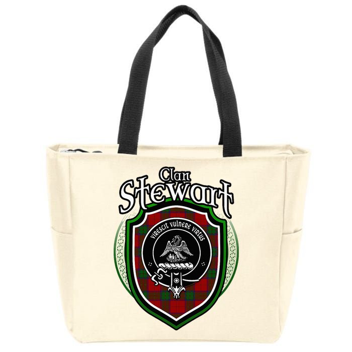 Stewart Clan Crest Scottish Clan Stewart Family Badge Zip Tote Bag