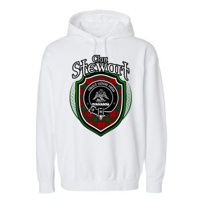 Stewart Clan Crest Scottish Clan Stewart Family Badge Garment-Dyed Fleece Hoodie