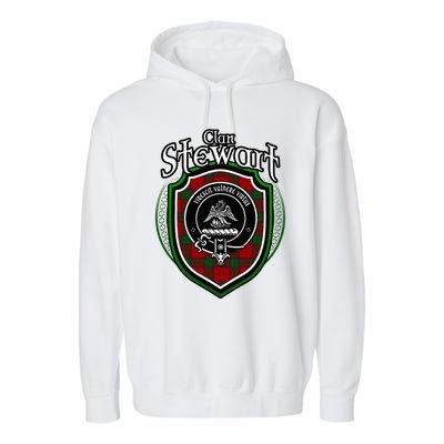 Stewart Clan Crest Scottish Clan Stewart Family Badge Garment-Dyed Fleece Hoodie