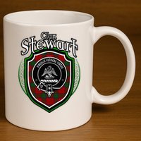 Stewart Clan Crest Scottish Clan Stewart Family Badge 11oz C Handle Ceramic Mug