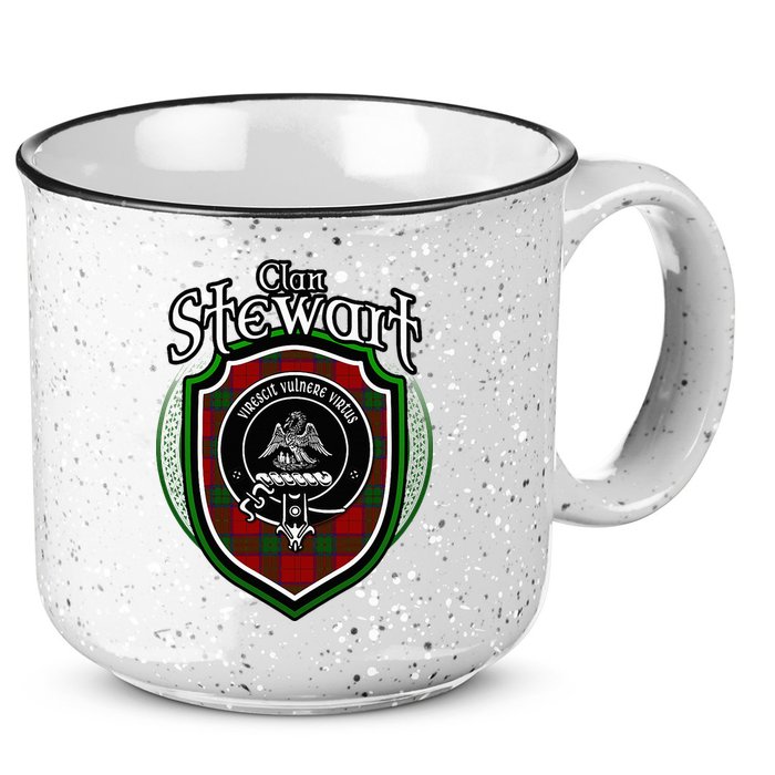 Stewart Clan Crest Scottish Clan Stewart Family Badge 15oz Campfire Ceramic Mug
