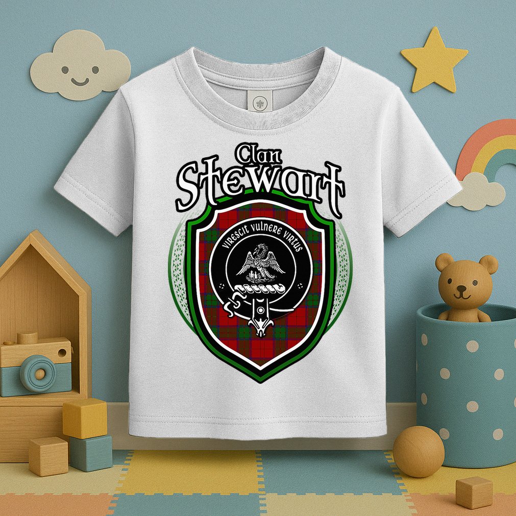 Stewart Clan Crest Scottish Clan Stewart Family Badge Toddler T-Shirt