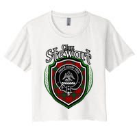 Stewart Clan Crest Scottish Clan Stewart Family Badge Women's Crop Top Tee