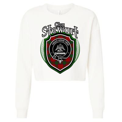 Stewart Clan Crest Scottish Clan Stewart Family Badge Cropped Pullover Crew