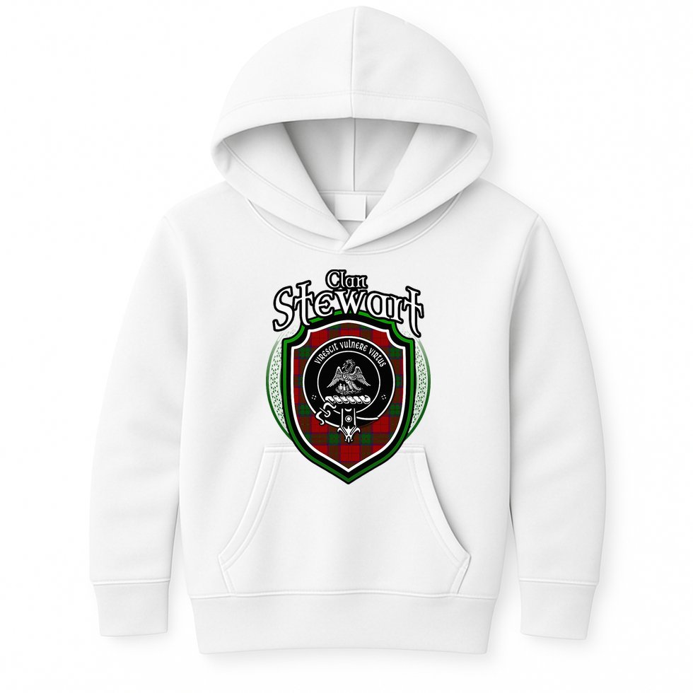 Stewart Clan Crest Scottish Clan Stewart Family Badge Kids Hoodie