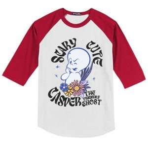 Scary Cure Casper The Friendly Ghost Kids Colorblock Raglan Jersey