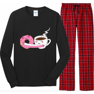 Super Cute Coffee And Donut Valentines Day Gift Long Sleeve Pajama Set